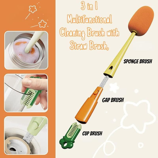 3 in 1 Multifunctional Cleaning Brush for Kitchen Uses